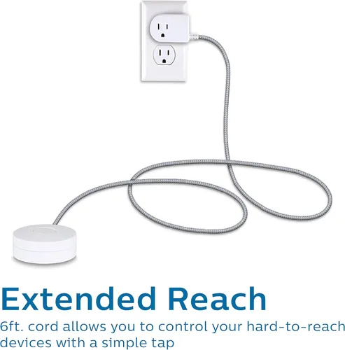 Miniatura 3 de Philips Enchufe a tierra con cable trenzado, cable de alimentación de 6 pies de largo, interruptor de encendido/apagado, para montaje en mesa