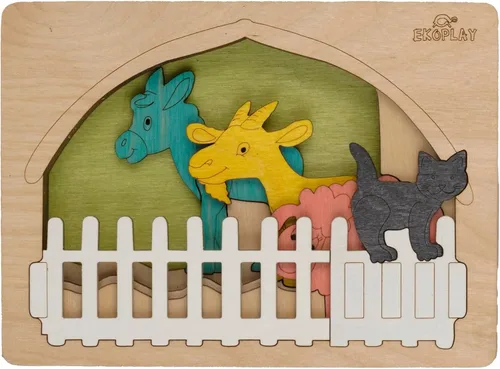 Miniatura 9 de Rompecabezas de madera Jurassic Rompecabezas de 15 piezas Dinosaurios para niños de 3 años en adelante