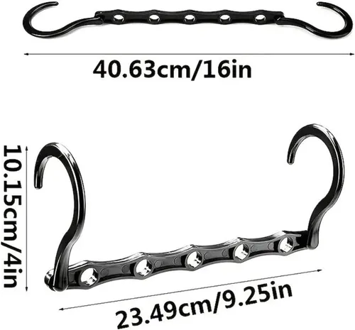 Miniatura 6 de REPYL 10 perchas mágicas para ahorrar espacio, soporte de plástico resistente, organizador de ropa pesada para dormitorios, apartamentos, armarios