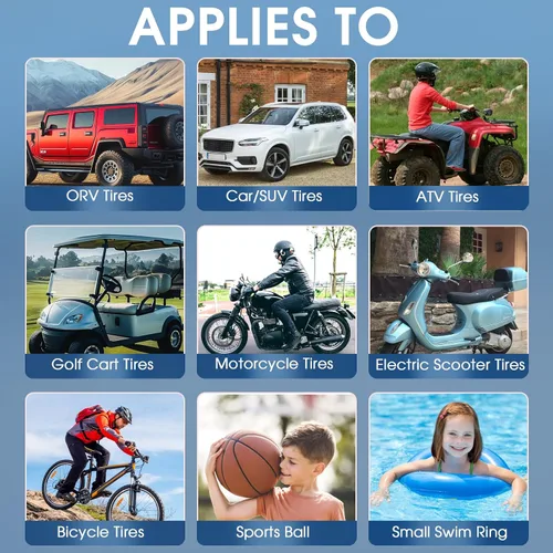 Miniatura 6 de Inflador de Neumáticos Compresor de Aire Portátil, 150PSI Inflador de Neumáticos Portátil Inalámbrico para Coche, Bomba de Aire Inteligente 3X