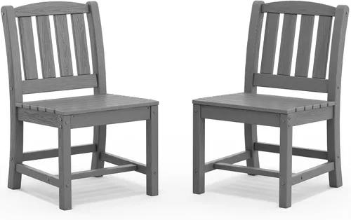 Miniatura 15 de SERWALL Juego de comedor para exteriores de 9 piezas, mesa de comedor expandible de 60 a 83 pulgadas y 8 sillas de polietileno de alta densidad