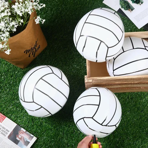 Miniatura 4 de Poen 12 pelotas inflables de voleibol de 8 pulgadas para piscina acuática, voleibol con bomba de inflado, pelotas de playa inflables para adultos