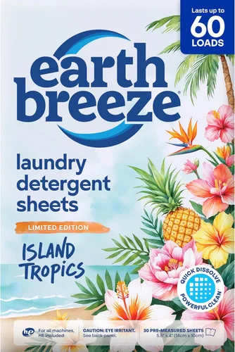 Miniatura 11 de Earth Breeze Hojas de detergente para ropa calmante lavanda, 60 cargas, sábanas ecológicas para lavandería, hojas de jabón de viaje para ciclos