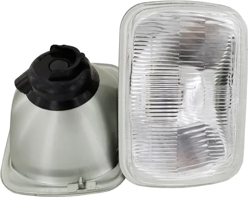 GS Power Conjunto de faros delanteros estilo OEM con lente de vidrio redonda de 7" x 6", carcasa H4 HID para autos, camiones y furgonetas, lámpara