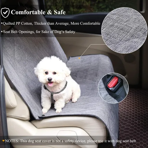 Miniatura 5 de Vivaglory - Fundas de asiento de automóvil para perro, con diseño sin falda, acolchado y duradero, 600 denier, Oxford, 4 capas protectores de coche