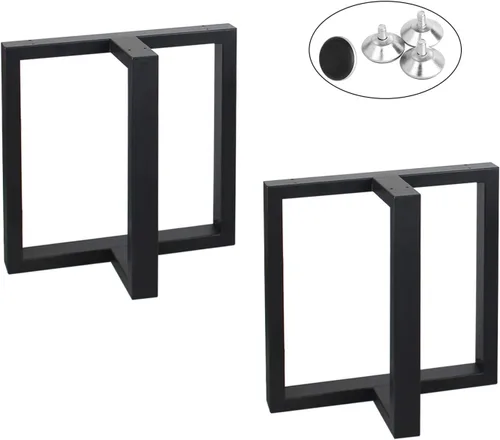 Miniatura 23 de MBQQ Patas para muebles de 15.7" de altura 17.7" de ancho, tubo cuadrado rústico decorativo, patas de mesa de metal resistente, patas de escritorio