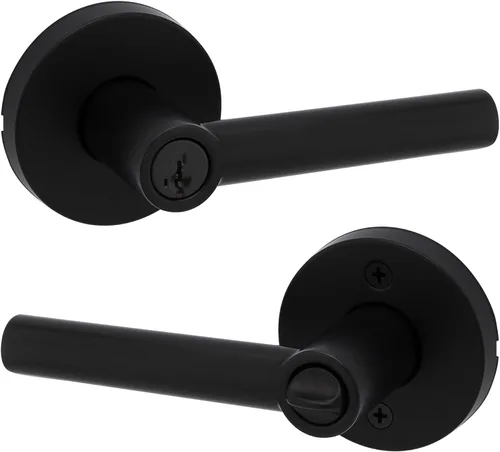 Miniatura 17 de Kwikset Milan - Manija de puerta de paso interior, palanca para puertas de armario y pasillo, manija reversible sin bloqueo, níquel satinado