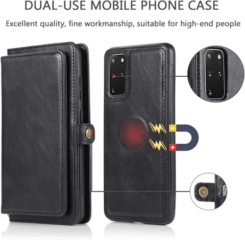 Miniatura 3 de Asuwish Funda para Samsung Galaxy S20 Plus/S20 Plus 5G - Funda con tapa con cartera, protector de pantalla de vidrio templado, correa