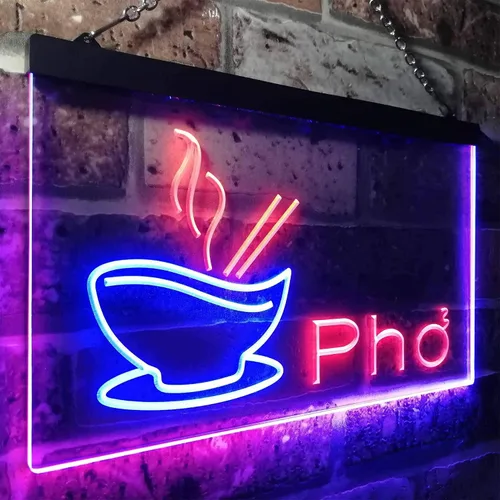 Miniatura 3 de ADVPRO Pho - Letrero de neón LED de doble color, para restaurante, fideos vietnamitas, azul y rojo, 12 x 8.5 pulgadas, st6s32-i0459-br