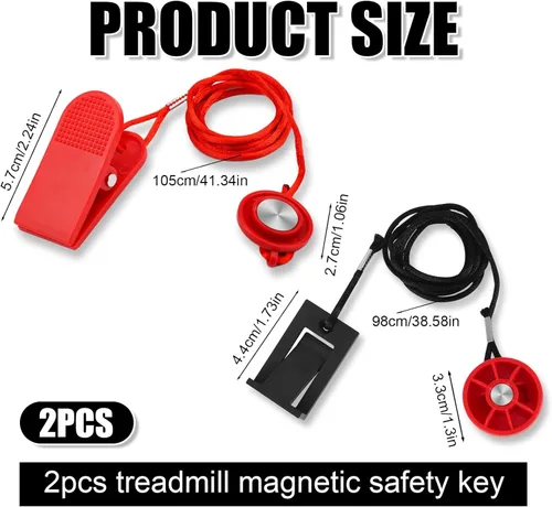 Miniatura 2 de NQEUEPN 2pcs Universal Treadmill Magnet Safety Key, Emergency Stop Lock Magnetic Safety Switch Replacement for Most Running Machines
