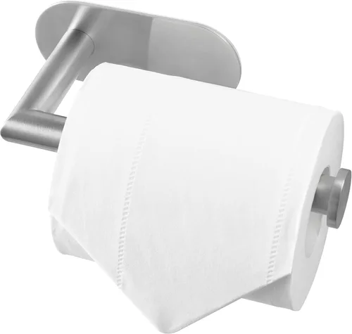 HITSLAM Soporte de papel higiénico de acero inoxidable, autoadhesivo, a prueba de óxido, resistente, para baño Níquel cepillado