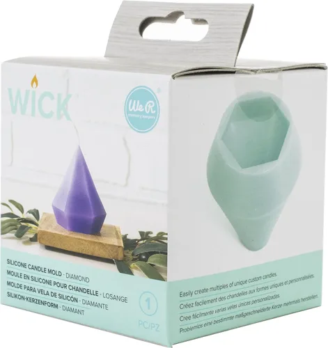 Miniatura 5 de We R Wick - Molde de silicona en forma de diamante 3D para hacer velas, hacer jabón y manualidades de resina, 3 x 3 x 3.25 pulgadas