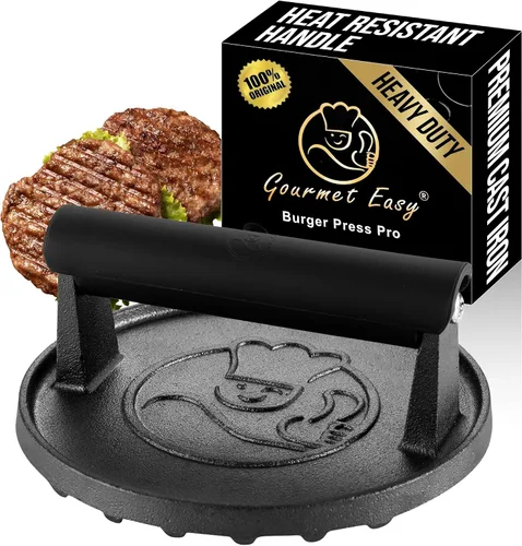 Prensa de hamburguesas Smash para plancha, herramienta aplastadora de hamburguesas resistente de 2 libras con mango resistente al calor, fabricante