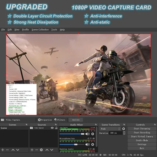 Miniatura 2 de Tarjeta de Captura de Video 4K HDMI a USB 2.0 1080P Tarjeta de Enlace de Cámara Adaptador de Tarjeta de Captura de Juego Dispositivo de Grabación