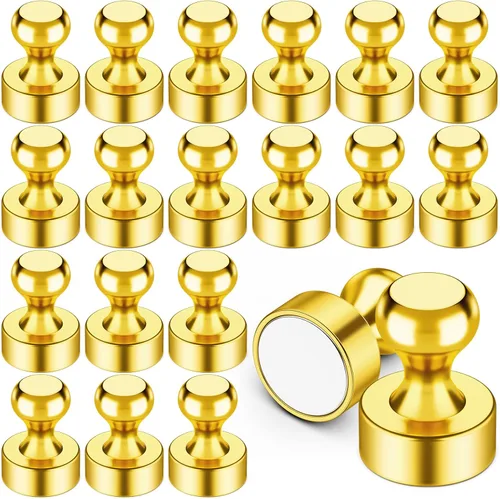 Miniatura 28 de 24 imanes de nevera, imanes para refrigerador, pequeños imanes fuertes, imanes de pizarra blanca para refrigerador, pasadores magnéticos para Negro