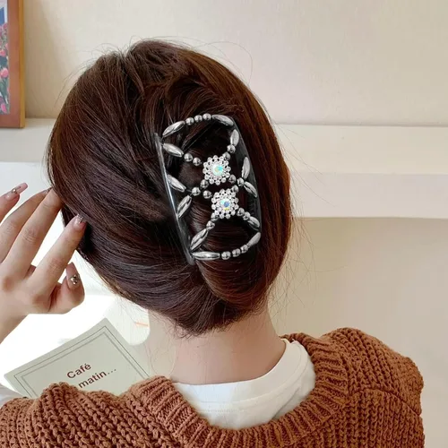 Miniatura 6 de Quacc 2 peines mágicos para el cabello, con cuentas elásticas, pinzas de doble cara, peine para el cabello para mujeres y niñas, accesorios