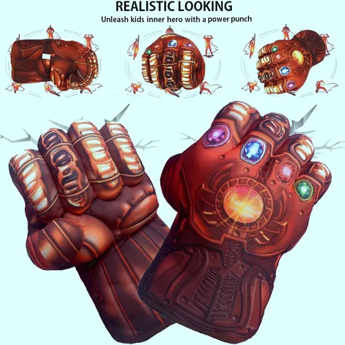 Miniatura 2 de Increíbles guantes de héroe supermanos aplastando puños cosplay disfraz de Halloween Navidad perlas marrones que brillan THA