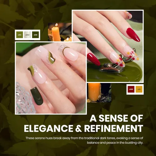 Miniatura 6 de Beetles - Juego de esmaltes de uñas de gel de ojo de gato, 20 colores, juego de esmalte de uñas de gel burdeos, marrón y verde, esmalte de uñas