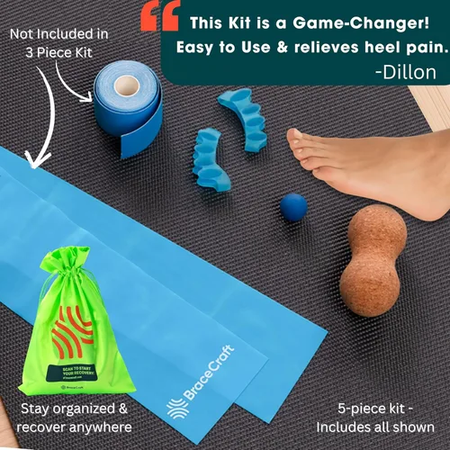 Miniatura 5 de Kit de alivio de fascitis plantar de 5 piezas – Kit diseñado por doctores para aliviar el dolor de talón con 5 herramientas de curación