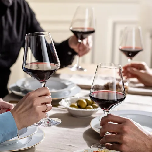 Miniatura 7 de Krosno Copas de vino tinto de 4 piezas de 16.6 onzas, colección vanguardista, perfectas para el hogar, restaurantes y fiestas, aptas