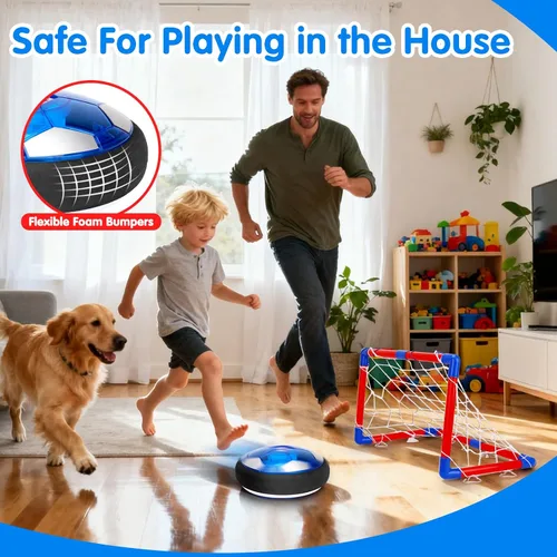 Miniatura 6 de Qirptey Juego de Fútbol y Hockey Hover 3 en 1 con Luces LED, Juguetes de Interior para Niños, Regalo de Fútbol para Niños de 6-8, 8-12 años