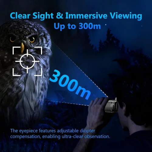 Miniatura 4 de Gafas de visión nocturna montadas en la cabeza, prismáticos 4K Zoom 8X 850nm Stealth IR para toda la observación negra, regalo de caza manos libres