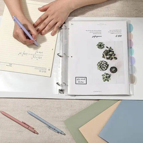 Miniatura 6 de Mr. Pen - Protectores de hojas transparentes con pestañas, 8 pestañas, 2 juegos, divisores de plástico transparente para carpeta de 3 anillas