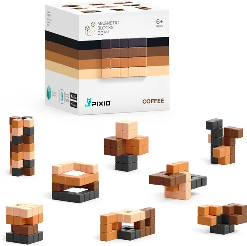 Miniatura 13 de PIXIO Lava - Juguete de construcción de bloques magnéticos pequeños en el estilo de arte de píxeles con aplicación gratuita, cubos de plástico