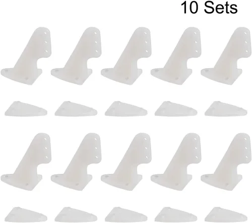 Miniatura 2 de uxcell Cuerno de control, bocinas de plástico de 1.181x1.122 in con 3 agujeros de 0.055 in para piezas de avión RC blanco 10