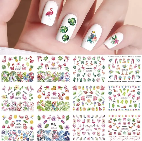 Miniatura 14 de TBRZTR 12 hojas de calcomanías de uñas para el día de San Valentín, diseño de torre de amor, diseño de paraguas, calcomanías de transferencia