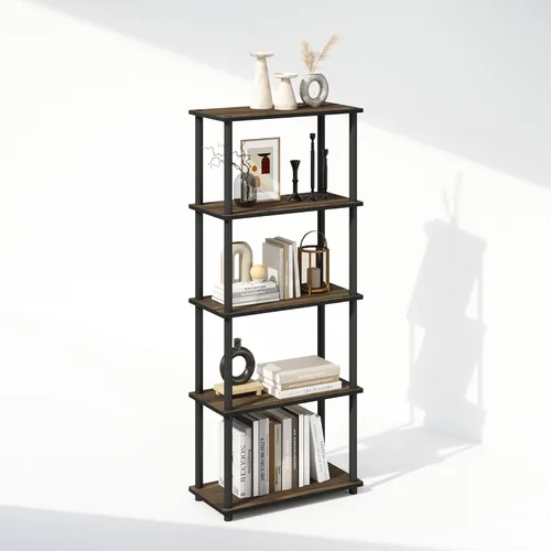 Miniatura 27 de Furinno Turn-N-Tube Estantes de almacenamiento, estante esquinero de 4 niveles, estante de exhibición de montaje sin herramientas, estantería