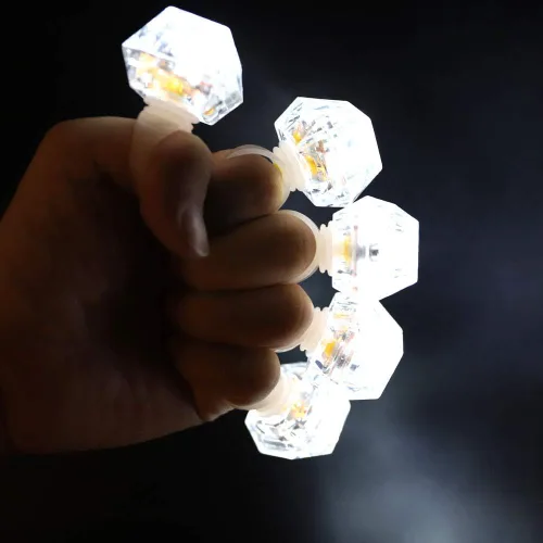 Miniatura 2 de Anillos con luz LED, anillos blancos para cumpleaños, despedida de soltera, despedida de soltera, regalos de fiesta de Gatsby, estuche transparente