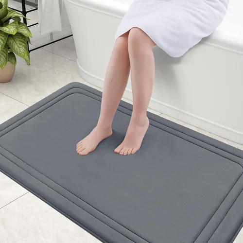 Miniatura 24 de Grandaily Alfombra de baño de espuma viscoelástica de 24 x 16 pulgadas, ultrasuave, antideslizante y absorbente, lavable a máquina, cómoda alfombra