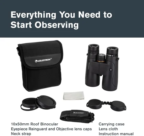 Miniatura 8 de Celestron - Binoculares Nature DX 10x50 - Ideal para observación de aves y exteriores - Lentes objetivo de 1.969 in - Campo de visión de 5.8°