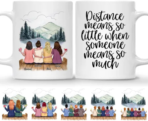 Miniatura 23 de Gossby Taza de café personalizada para hermana, regalo personalizado para hermana con diseño, nombre, perfecta para cumpleaños, Navidad, regalos