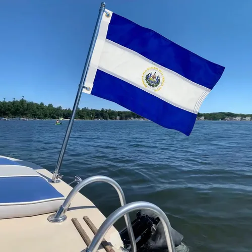 Miniatura 5 de Bandera de las Bahamas de 12 x 18 pulgadas para barco, banderas de colores vivos del Caribe Bahameño con 2 ojales de latón, banderas pequeñas