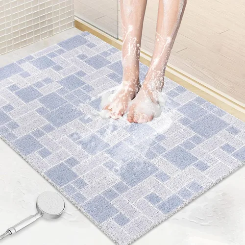Tapete de ducha antideslizante grande tapete de bañera antideslizante de 24 x 32 pulgadas, tapete de ducha de lufa para ducha interior, almohadilla
