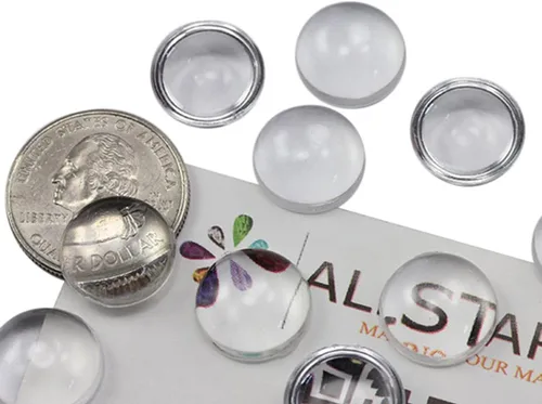 Miniatura 5 de Allstarco Cabujones acrílicos redondos transparentes de 0.354 in, gemas de plástico para hacer joyas, aretes de bricolaje, colgantes - 75 piezas