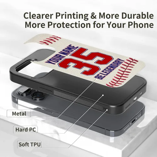 Miniatura 2 de Fundas de teléfono personalizadas con diseño de líneas rojas de béisbol para iPhone 11 12 13 14 15 16 17 Pro Max Plus Mini X Xs Xr 6 7 8 SE