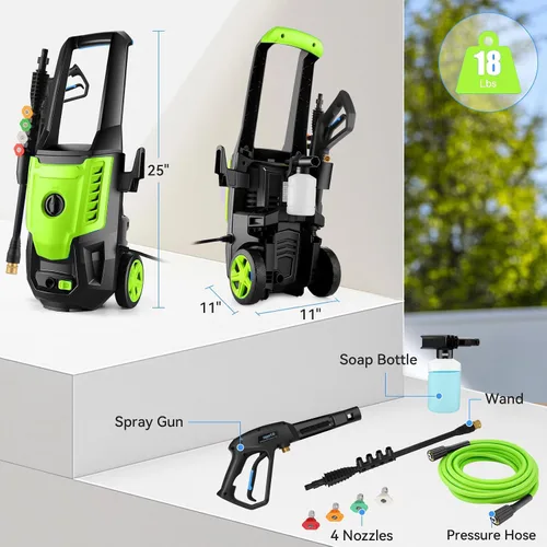 Miniatura 8 de Lavadora a presión eléctrica 5000 PSI 4.0GPM Lavadora eléctrica portátil con 4 boquillas de control de calidad, cañón de espuma de 16.9 fl oz