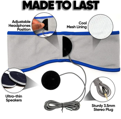 Miniatura 3 de CozyPhones auriculares para dormir y bolsa de viaje, forro de malla Lycra Cool y altavoces ultra delgados. Perfecto para dormir, hacer deportes