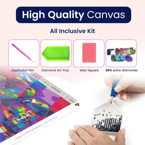 Miniatura 4 de Modern Merch Marvel - Kits de arte de diamantes para adultos, pintura de diamantes 5D de Deadpool para adultos, arte de pared DIY de Deadpool