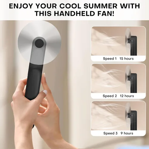Miniatura 4 de Ventilador Portátil Mini de Mano, Ventilador Personal Pequeño Recargable con Diseño de Banco de Energía de Bolsillo para Viajes/Regalos