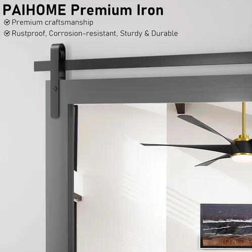 Miniatura 4 de PAIHOME Espejo de pared gris grande, espejo de baño cuadrado rústico horizontal de granja para espejos de tocador con marco de madera, decoración