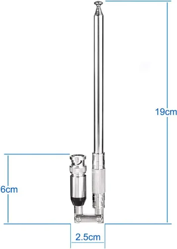 Miniatura 2 de Bingfu Antena de escáner de policía de 20-1300MHz 8 secciones telescópica BNC macho compatible con Uniden Bearcat Whistler Radio Scanner Cobra