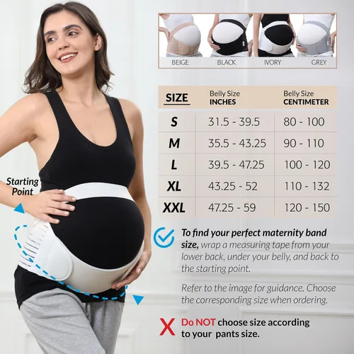 Miniatura 2 de NeoTech Care Cinturón de maternidad para embarazo, soporte para espalda, abdomen, cintura, pelvis (talla L, color marfil)