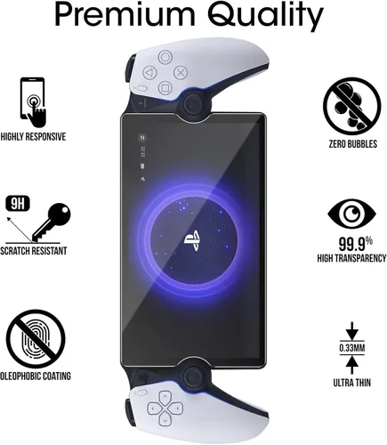 Miniatura 3 de amFilm Paquete de 3 protectores de pantalla de vidrio templado para PlayStation Portal Remote Player de 8 pulgadas - PlayStation 5 con kit de fácil