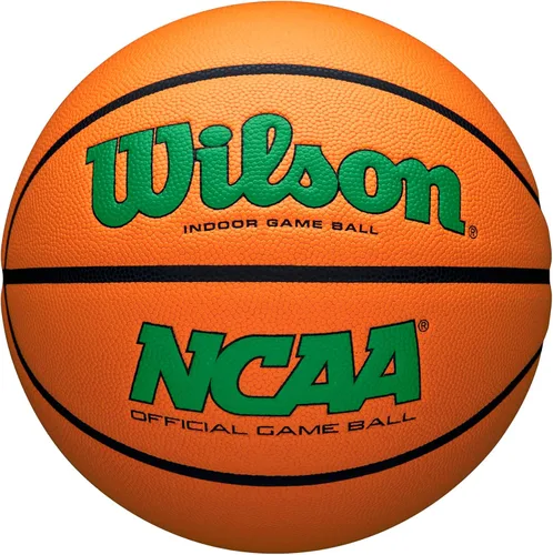 Miniatura 13 de Wilson NCAA Evo NXT Balones de Baloncesto Oficiales para Juegos en Interiores - Tamaños 6 y 7 Negro/Naranja
