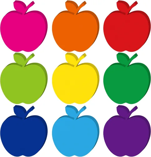 Miniatura 8 de Geyee 108 recortes de manzanas de papel para tablones de anuncios, recortes surtidos de manzanas, troqueles para profesores, proyectos de bricolaje
