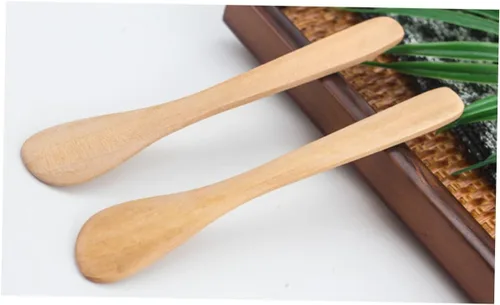 Miniatura 6 de Homoyoyo 4 piezas de espátula volteadora de mantequilla de madera, espátula de glaseado para mezclar, espátula vintage para tarro de mantequilla